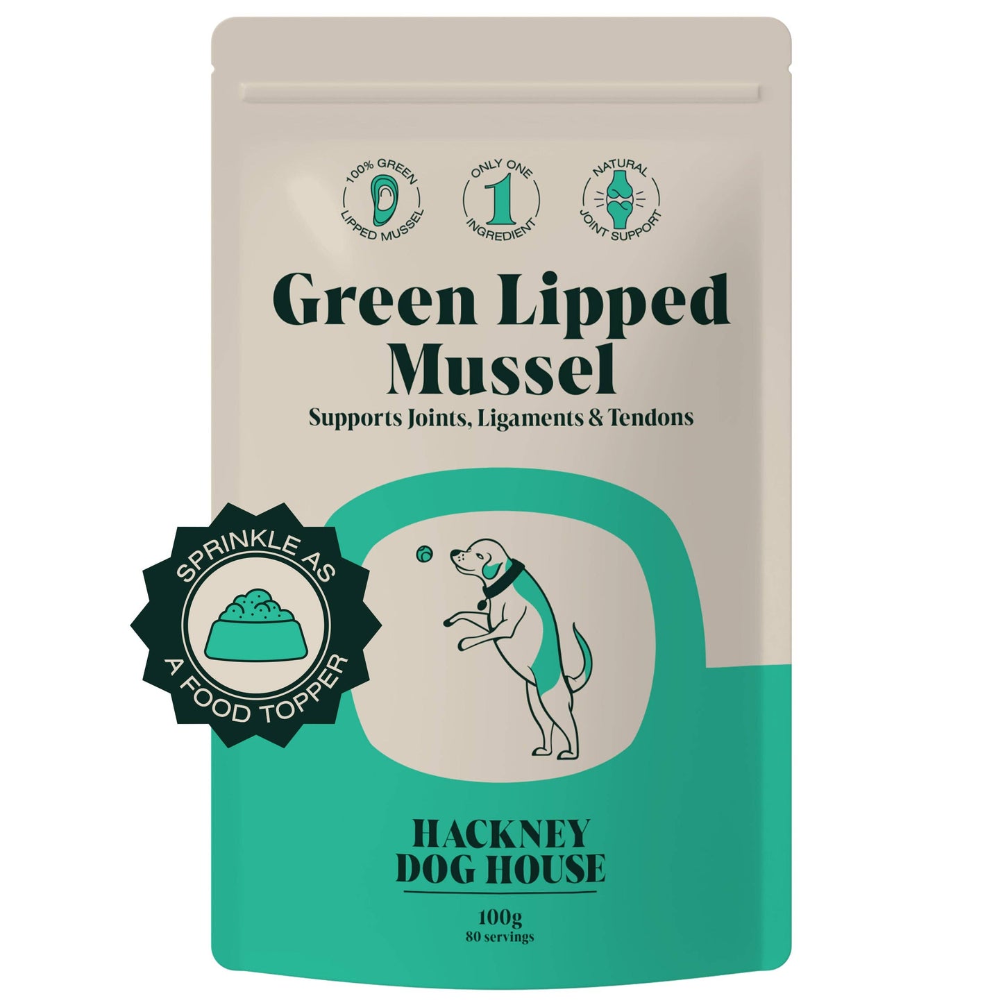 Hackney Dog House Green Lipped Mussel Powder for Dogs - 80 Servings