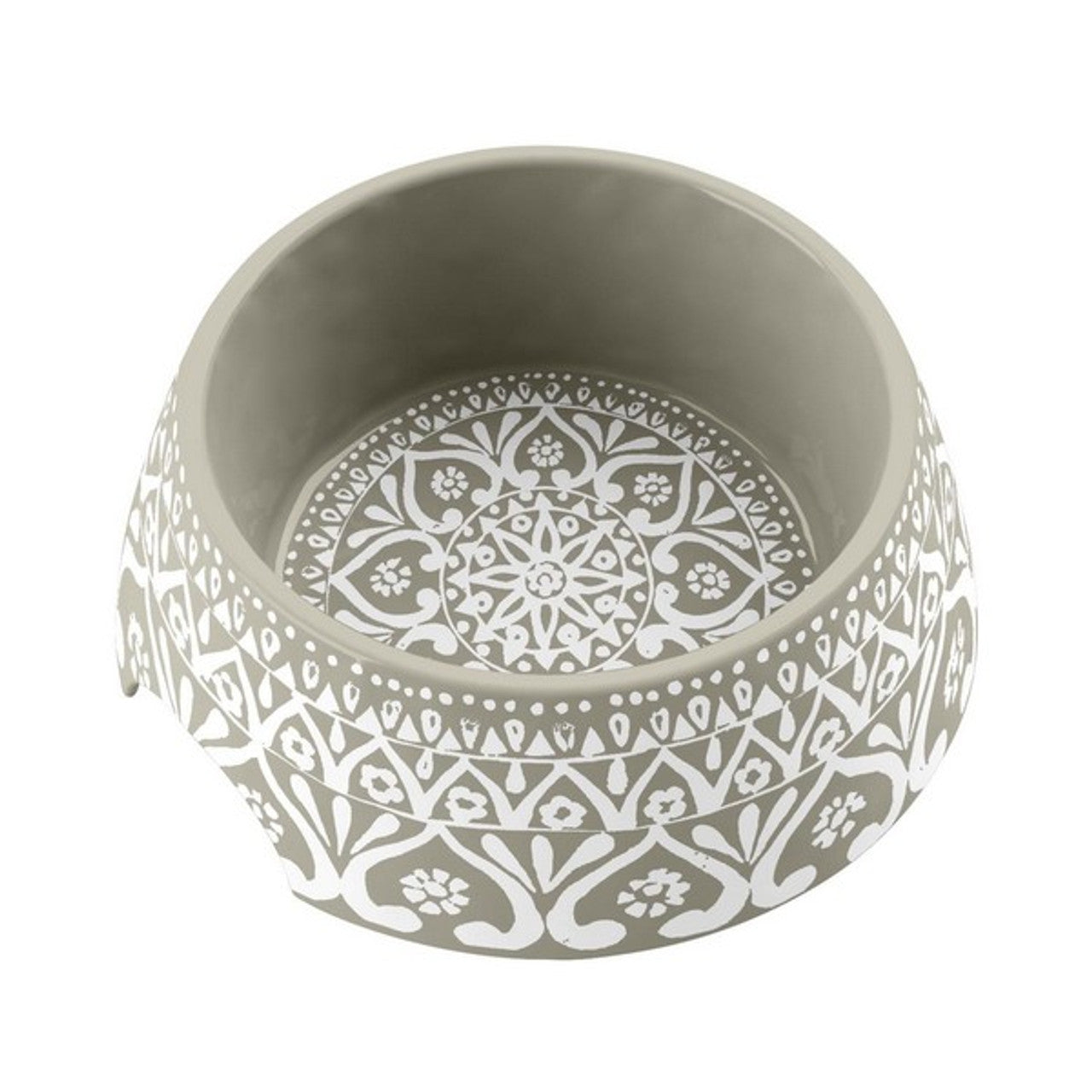 Tarhong Boho Medallion Pet Bowl Medium Taupe