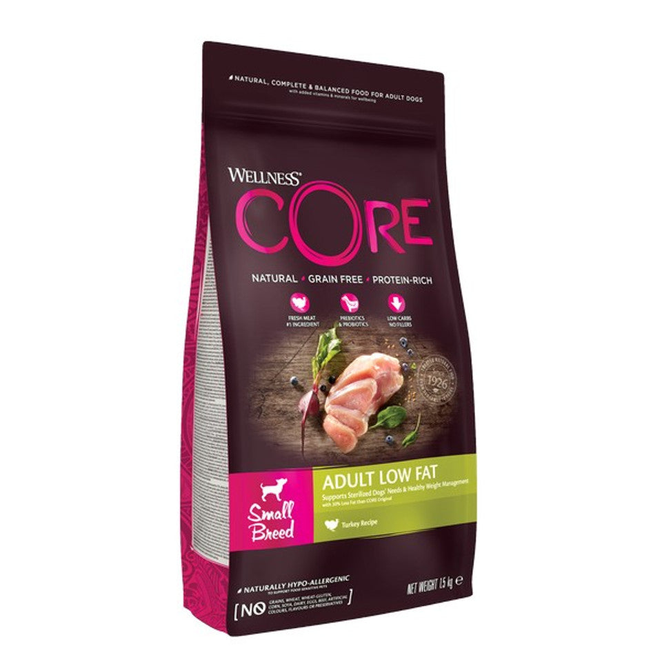 Wellness CORE Dog Dry Small Breed Adult Low Fat Turkey Recipe