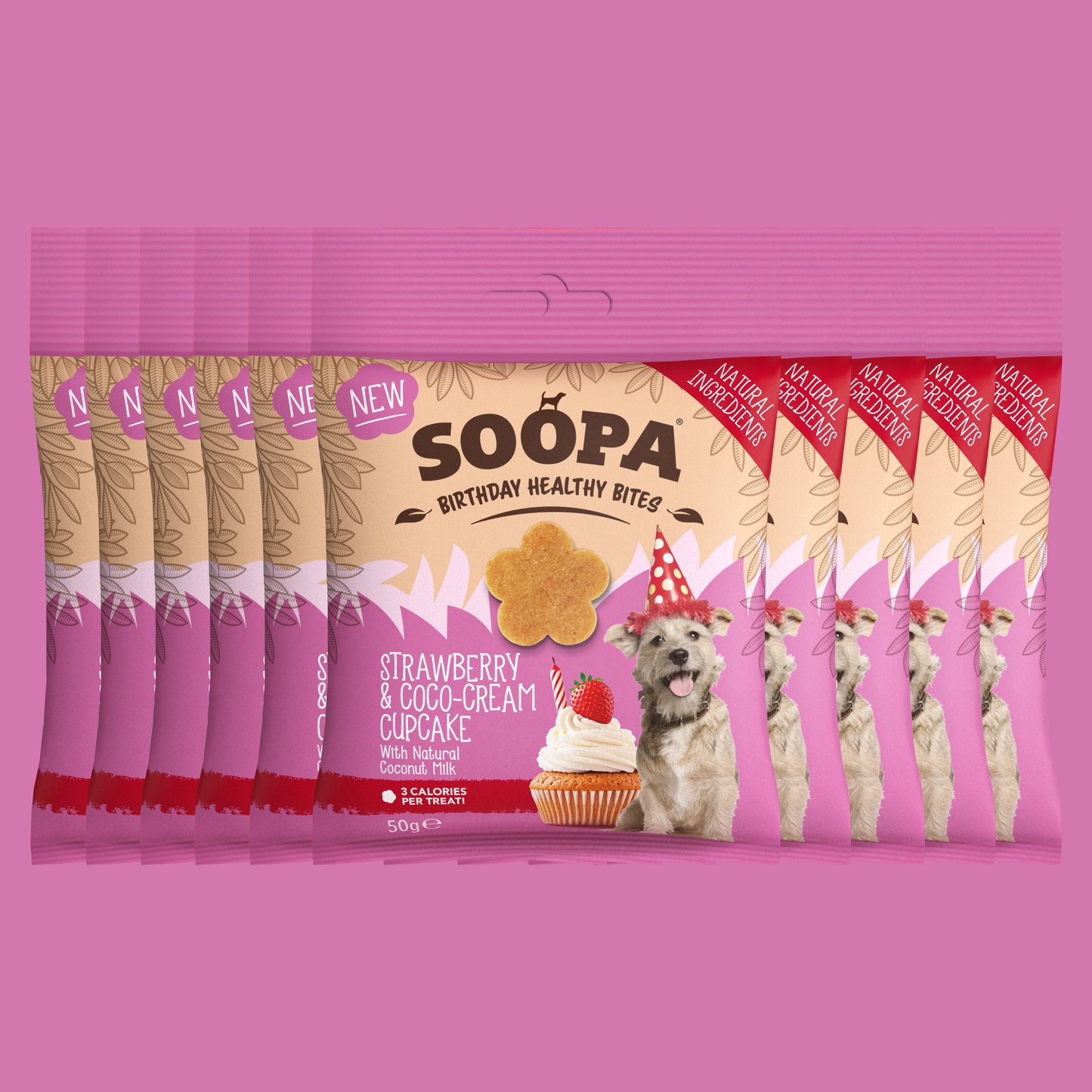 Soopa Strawberry & Coco-Cream Cupcake Dog Treats