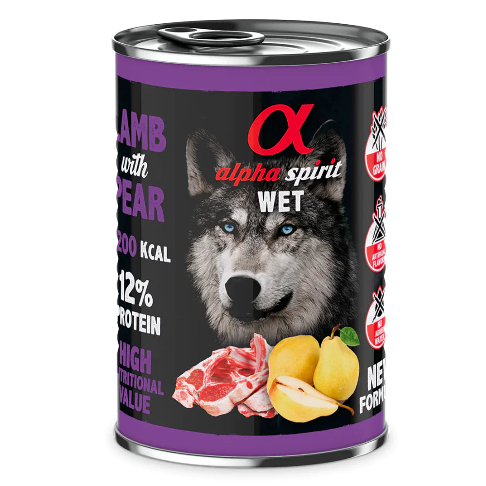 Alpha Spirit Lamb with Pear Complete Wet Canned Dog Food