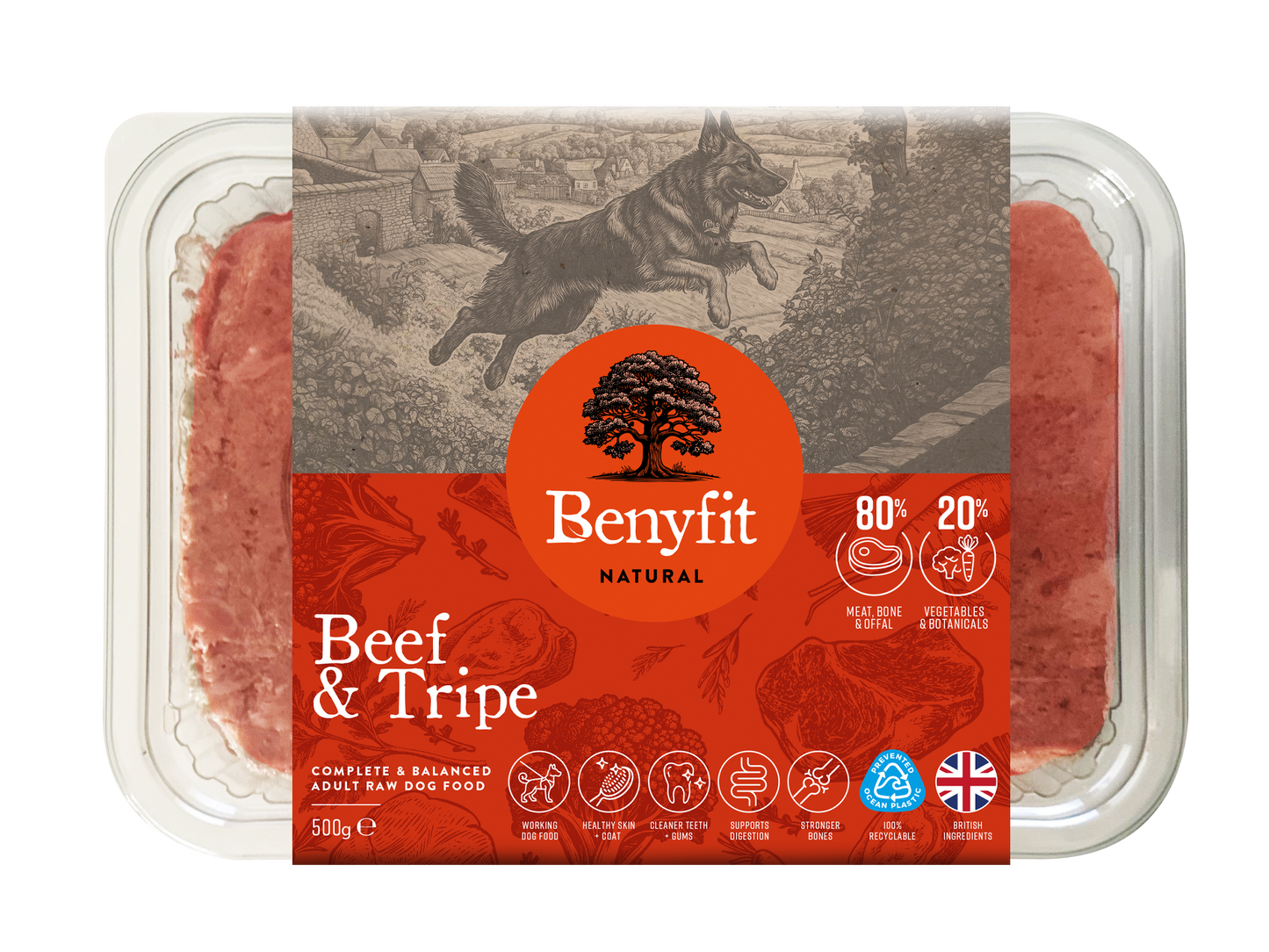 Benyfit Natural Beef & Tripe Complete Adult Raw Working Dog Food