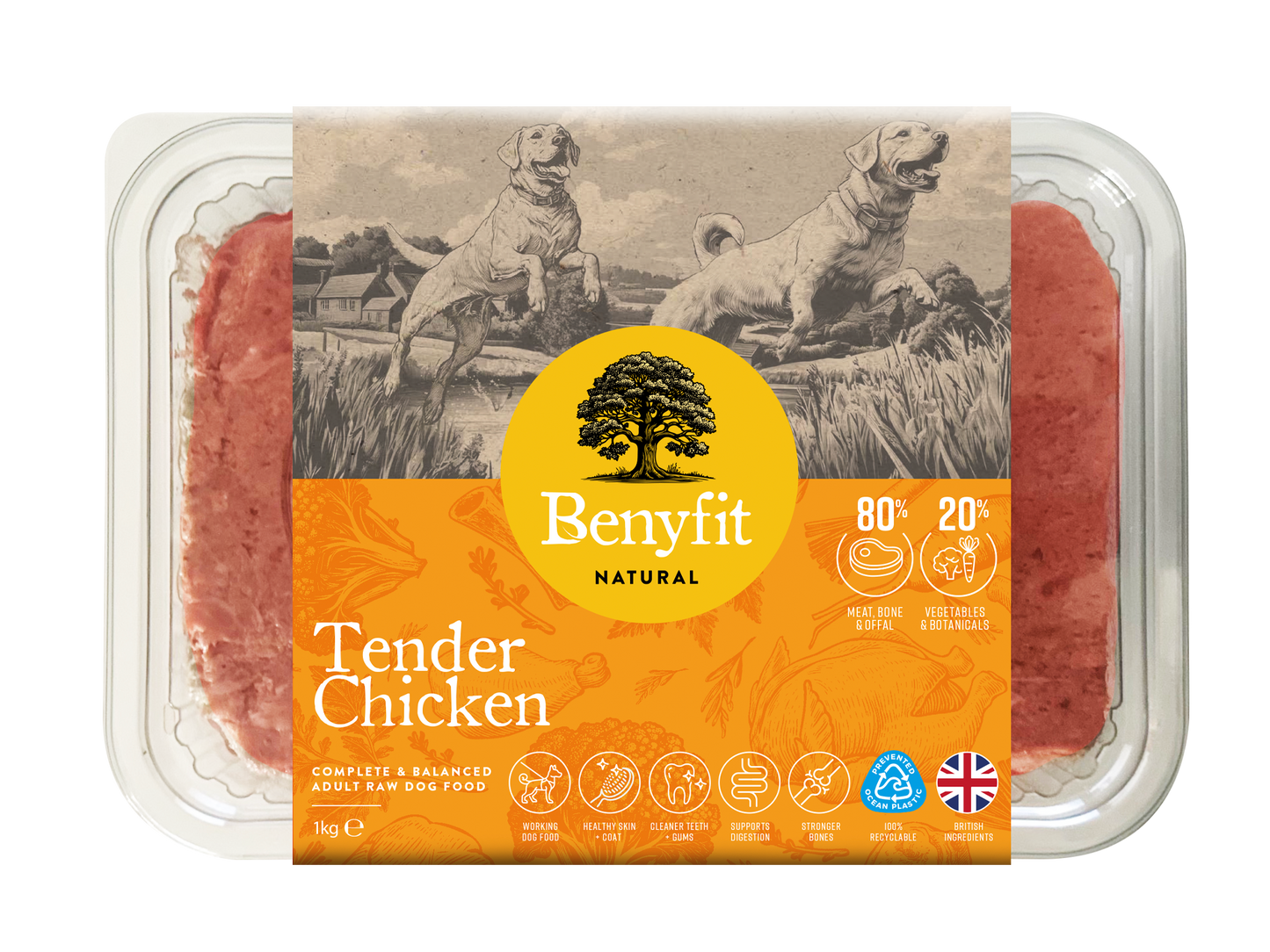 Benyfit Natural Tender Chicken Complete Adult Raw Working Dog Food