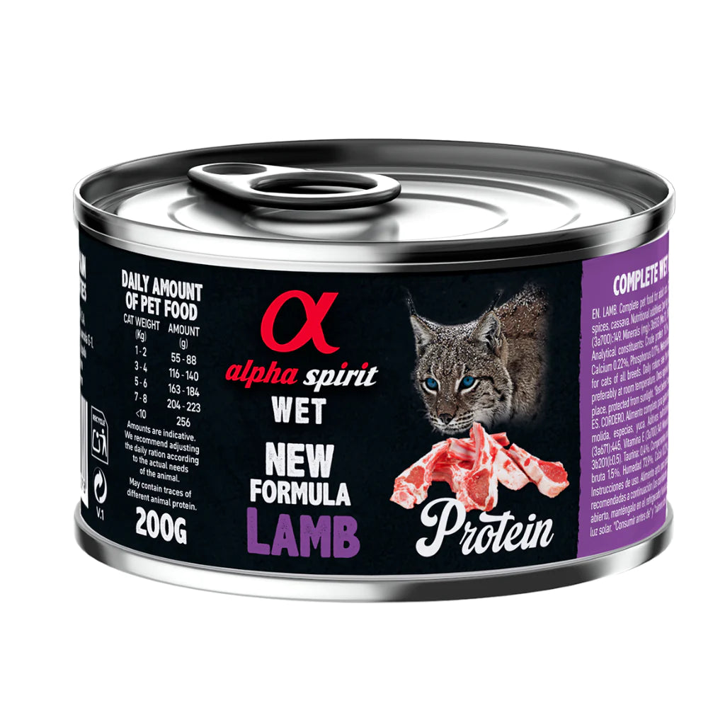 Alpha Spirit Lamb Complete Wet Food Can for Cats (200g)