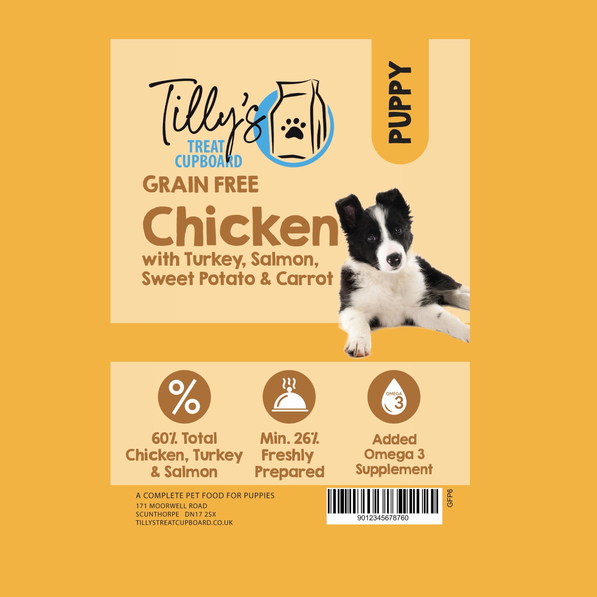 Tilly's Brown Bag PUPPY Chicken with Turkey, Salmon, Sweet Potato and Carrot