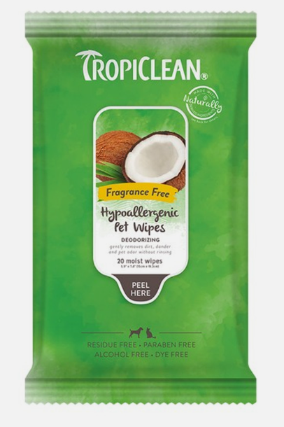 TropiClean Tropiclean Hypoallergenic Wipes 20s Tilly s Treat