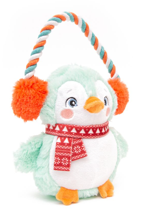 Great&Small Christmas Penguin with Rope Ear Muffs 18cm