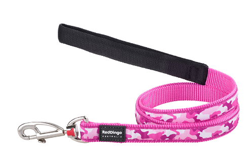 Red Dingo Camouflage Dog Lead Pink