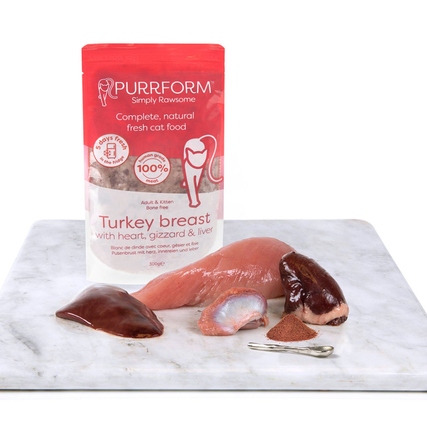 Purrform 5 Days Fresh Turkey Breast with Heart, Gizzard and Liver 300g