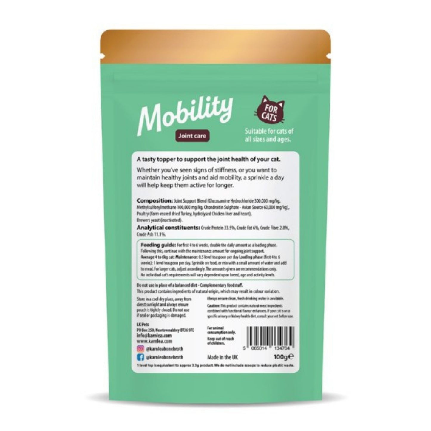 Karnlea Mobility Joint Care Topper for Cats 100g