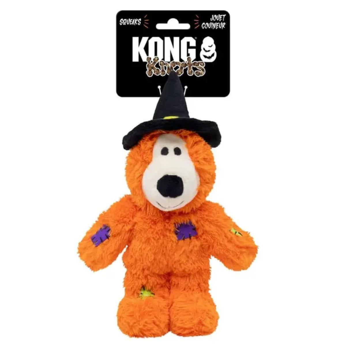Kong Halloween Wild Knots Witch Bear Orange Dog Toy S/M