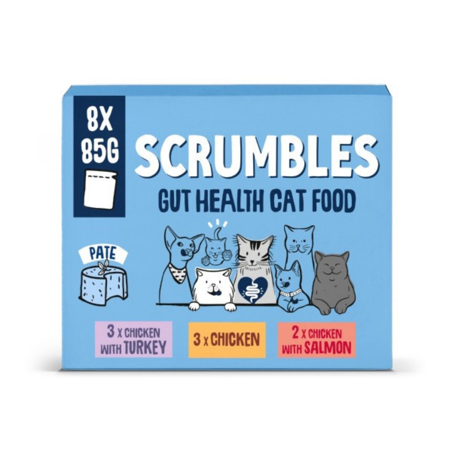 Scrumbles Grain Free Wet Cat Pate Pouch Selection 8x85g