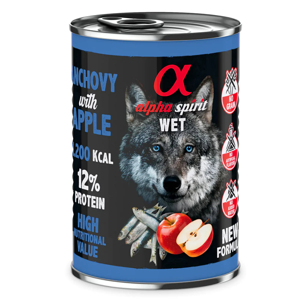 Alpha Spirit Anchovy with Red Apple Complete Wet Canned Dog Food