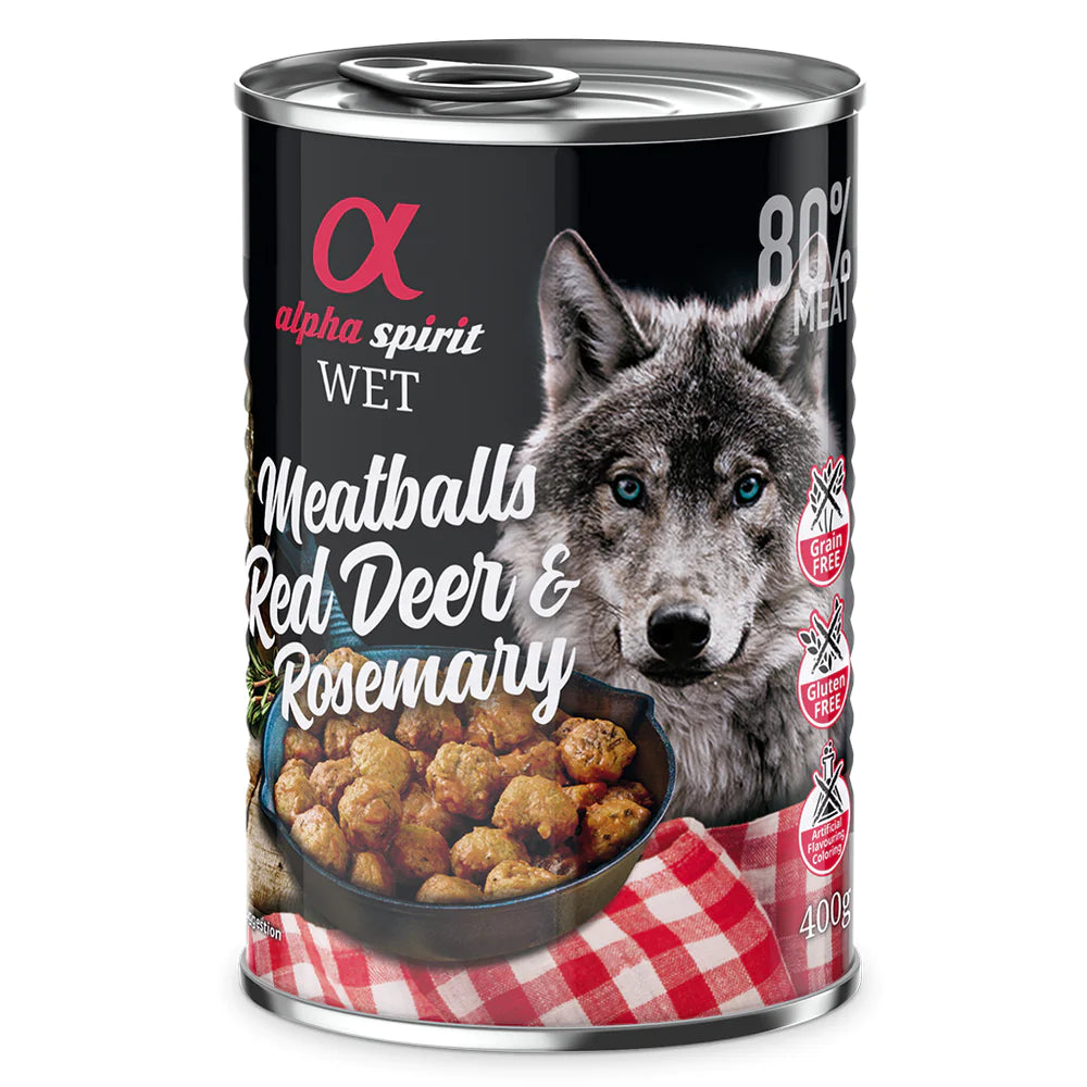 Alpha Spirit Deer with Rosemary Canned Meatballs for Dogs