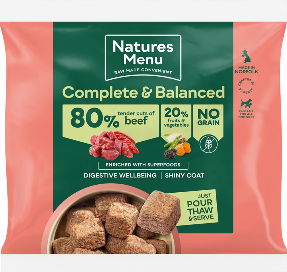 Natures Menu Country Hunter Raw Nuggets Grass-Fed Beef 1kg