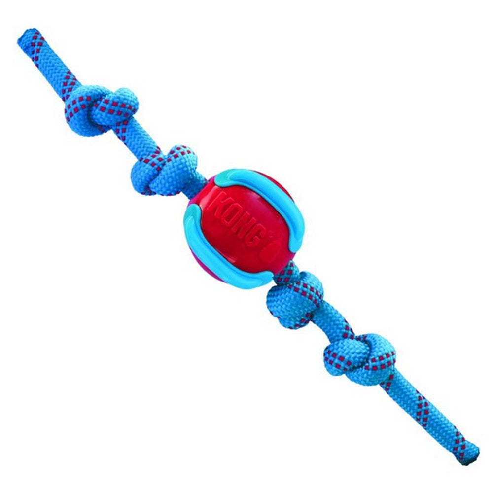 KONG Jaxx Brights Ball with Rope Assorted Medium