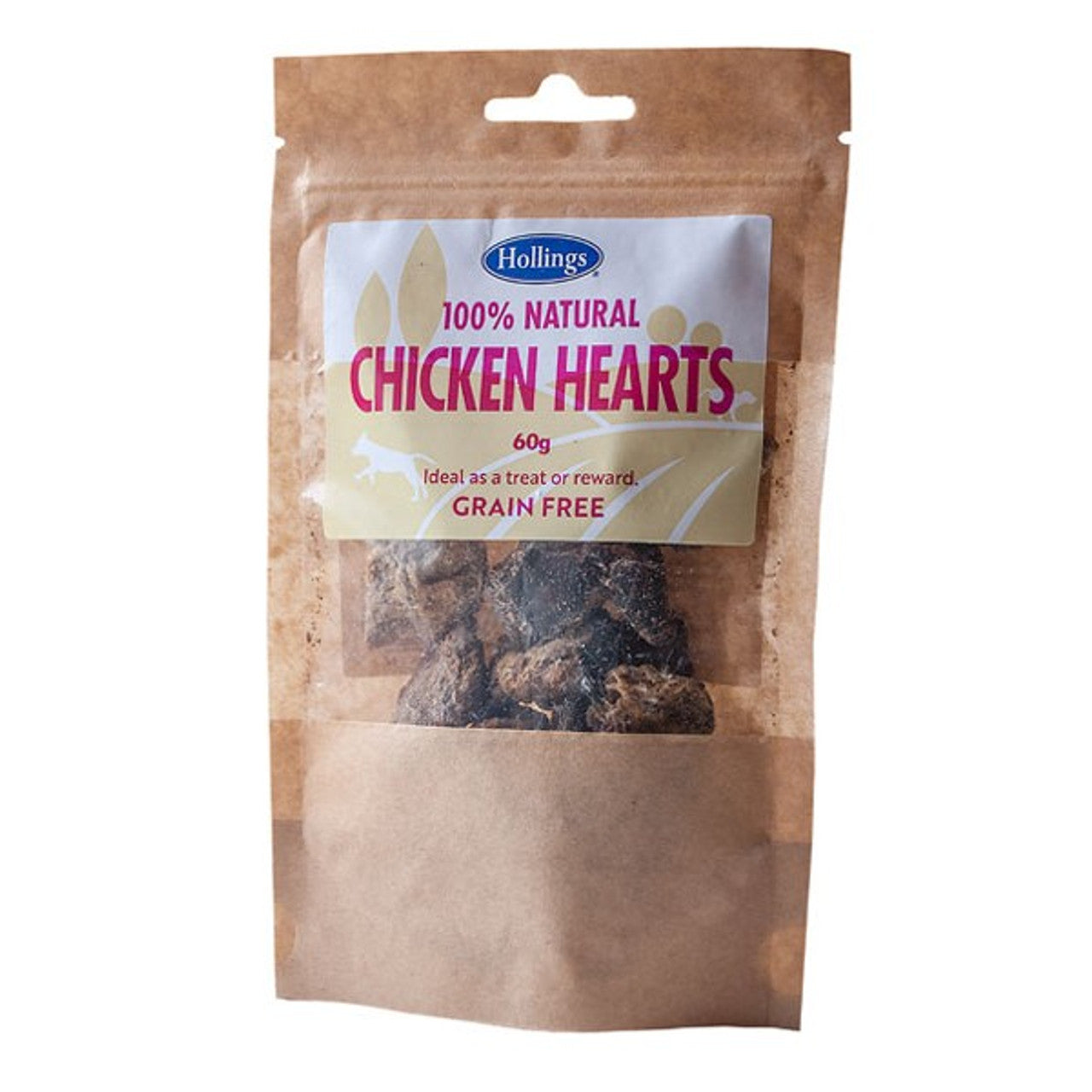 Hollings Natural Chicken Hearts 60g