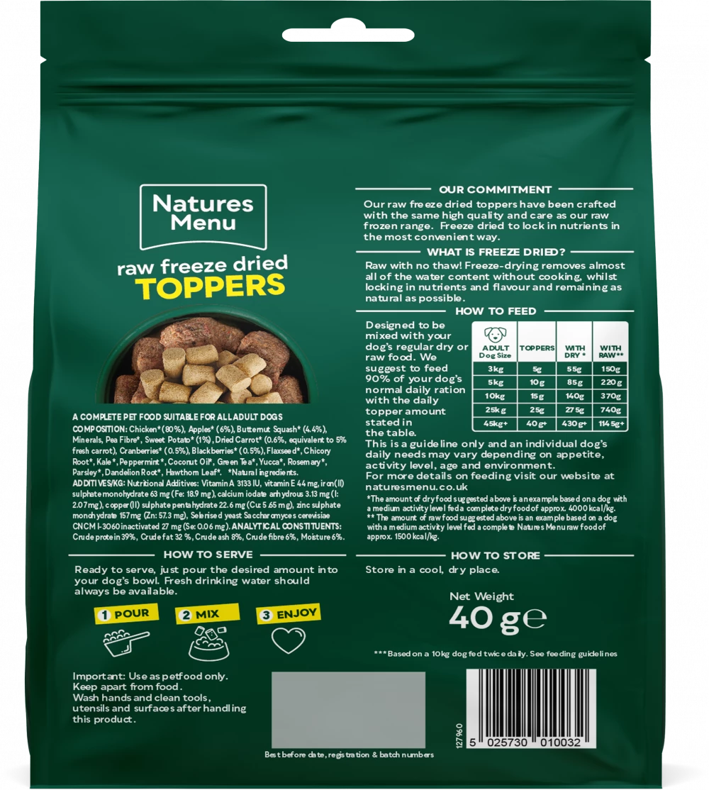 Natures Menu Complete Freeze Dried Food Chicken Toppers