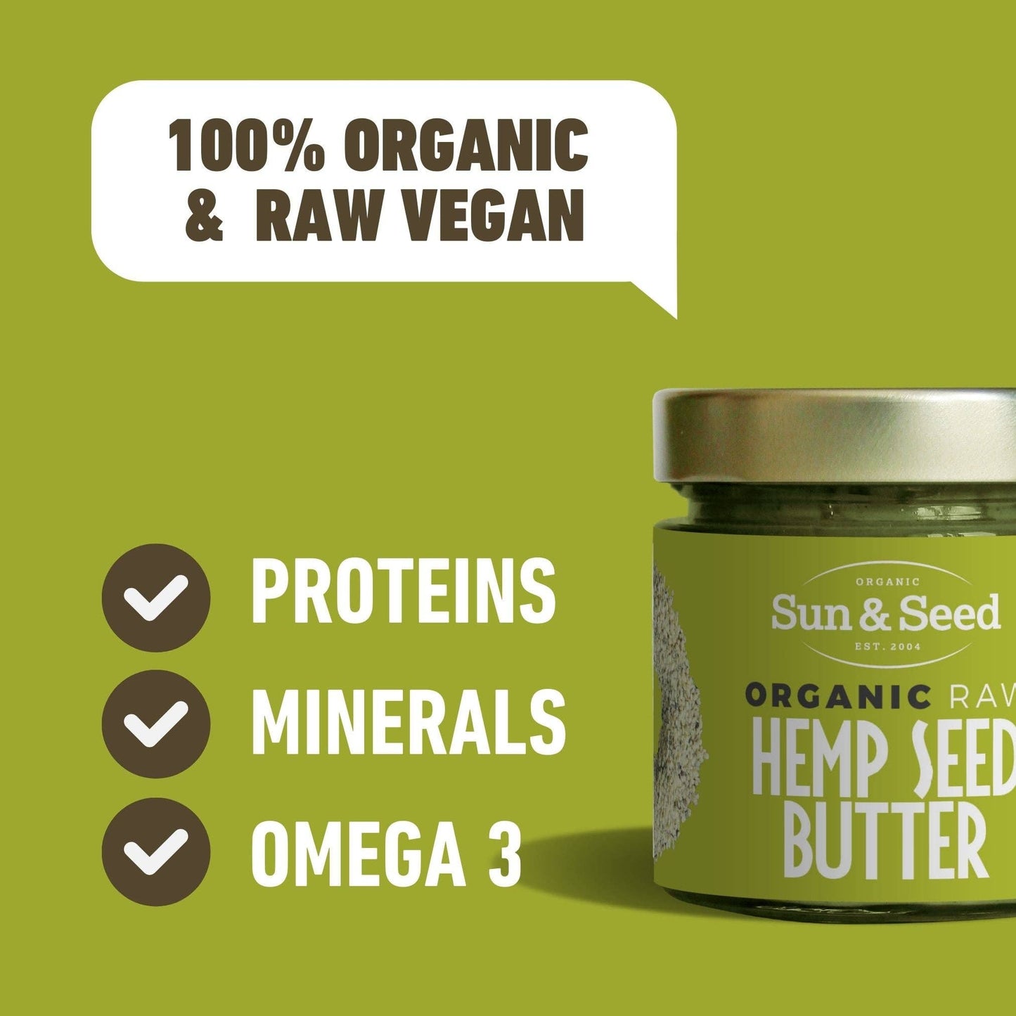 Sun & Seed Organic Raw Hemp Seed Butter 200g