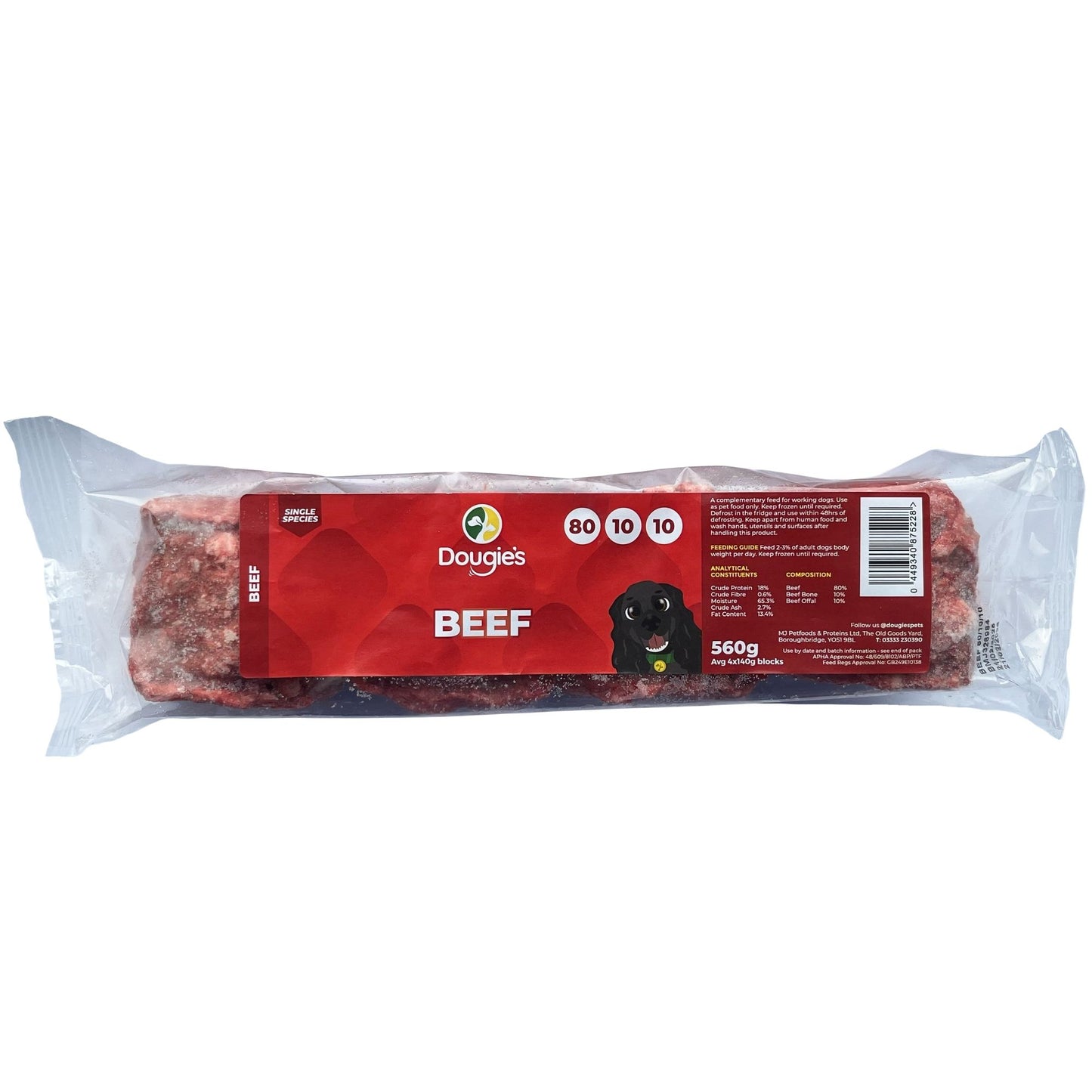 Dougie’s Beef 80/10/10 560g (4 x 140g Portions)