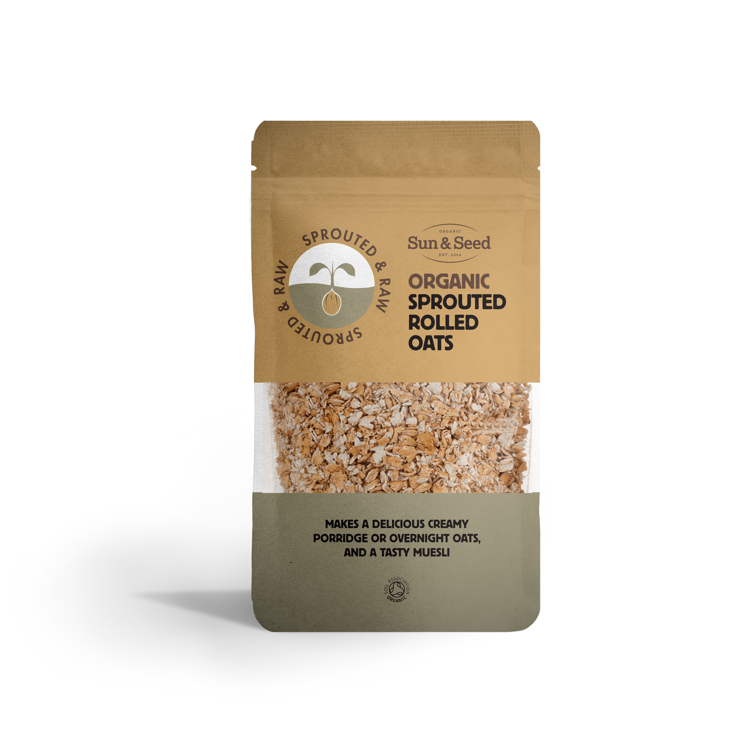 Sun & Seed Sprouted & Raw Organic Rolled Naked Oats 250g