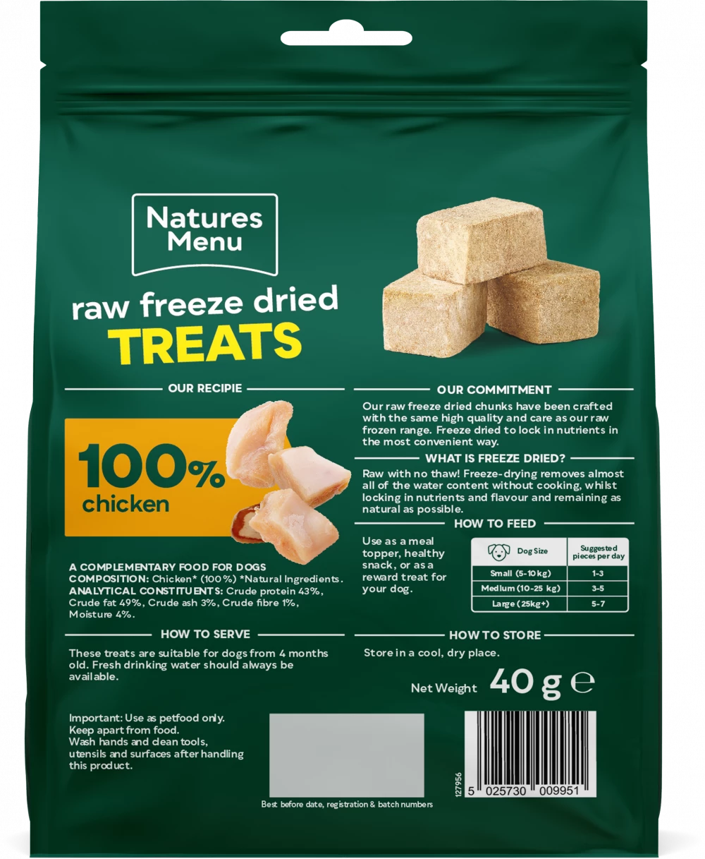 Natures Menu Freeze Dried Meat Chicken Chunks 40g