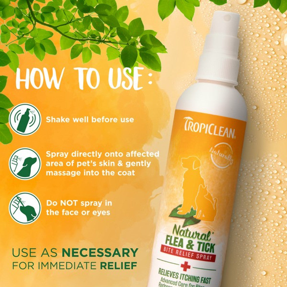 TropiClean Flea and Tick Bite Relief Spray 236ml