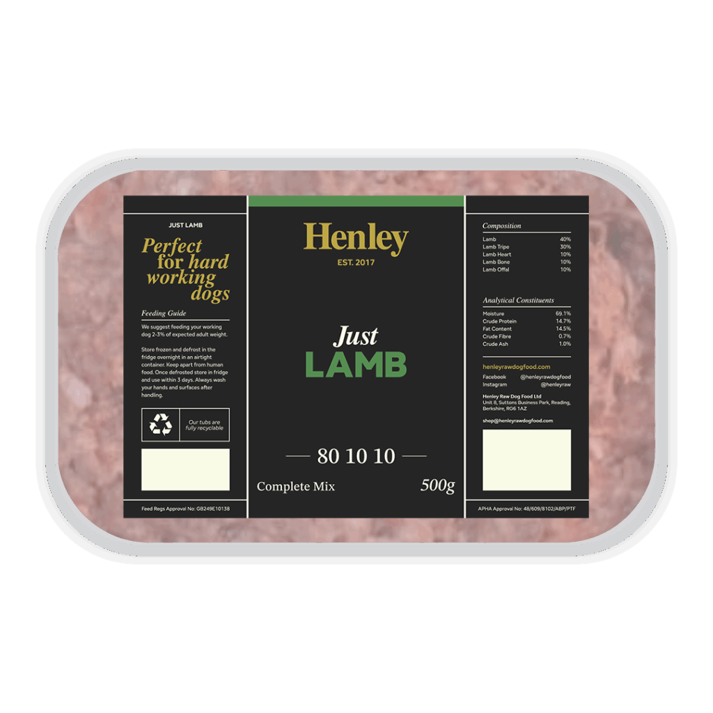 Packaged meat product with Henley branding on a white background