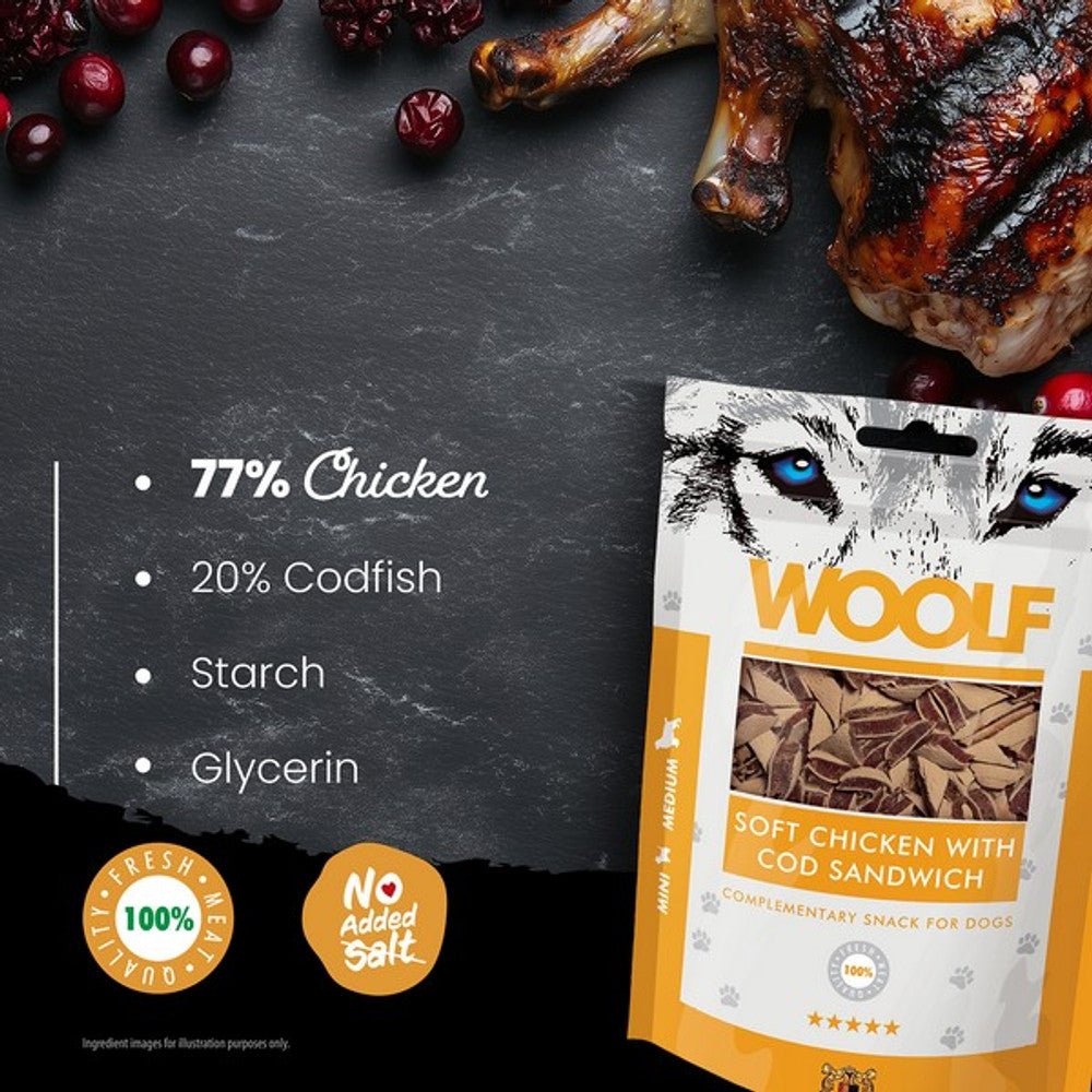 CoA Woolf Soft Sandwich of Chicken & Cod 100g