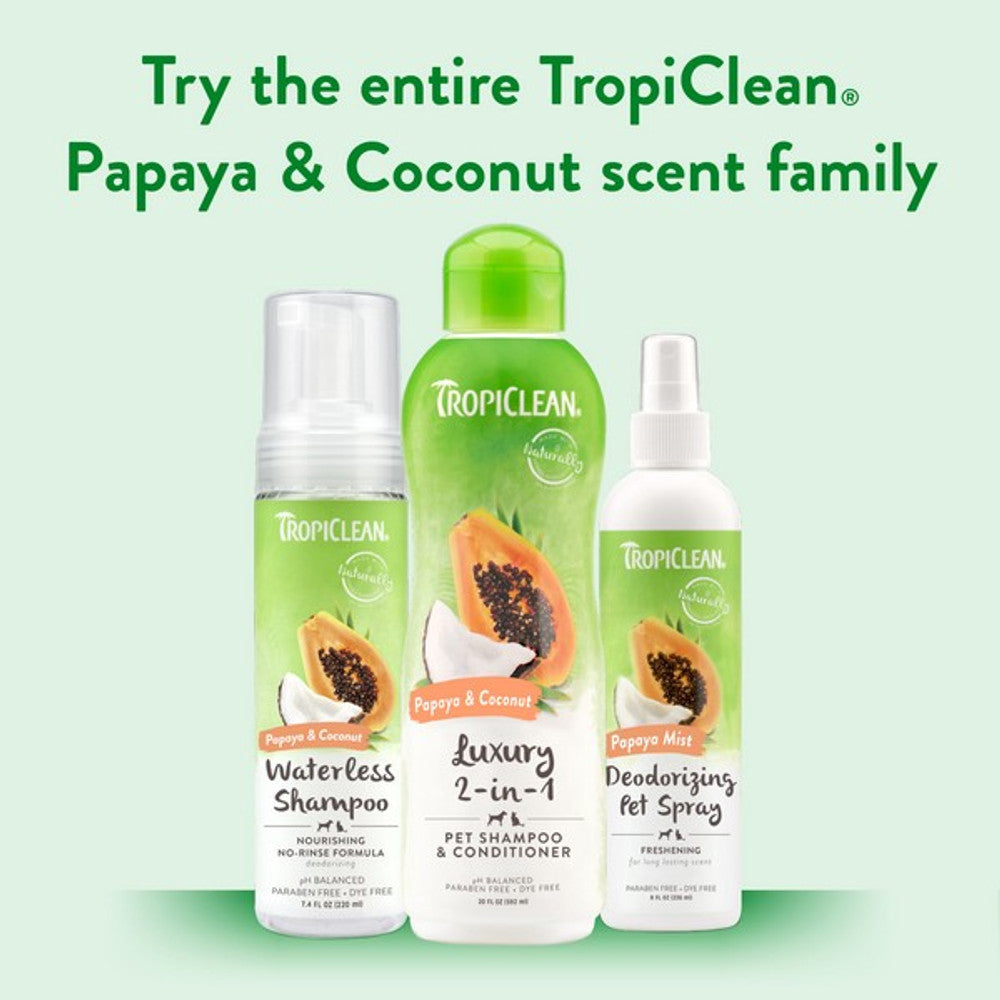 TropiClean Luxury 2-in-1 Papaya and Coconut Shampoo
