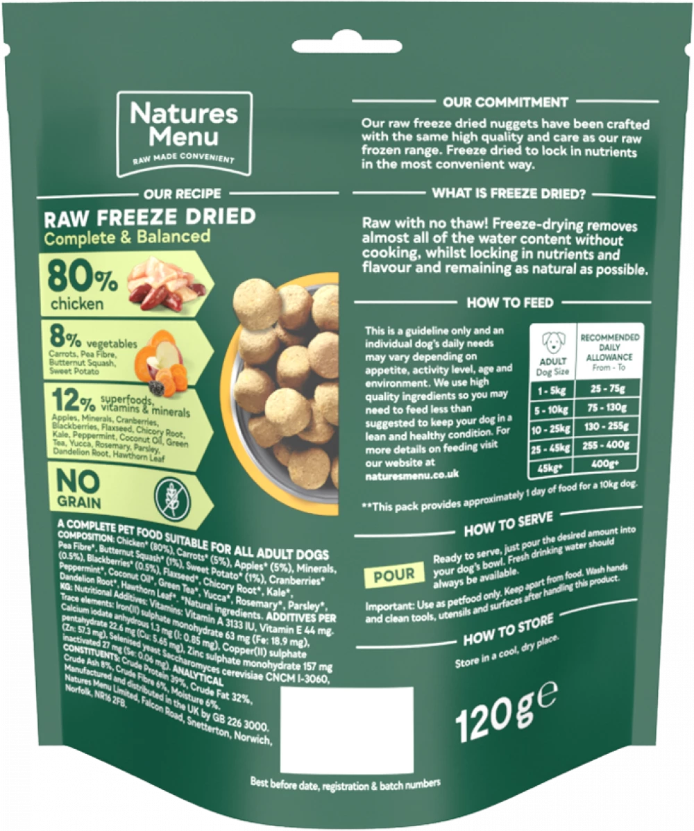 Natures Menu Complete Freeze Dried Food 80/20 Chicken