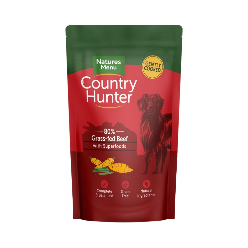 Natures Menu Country Hunter Grass Fed Beef with Superfoods Pouch 150g