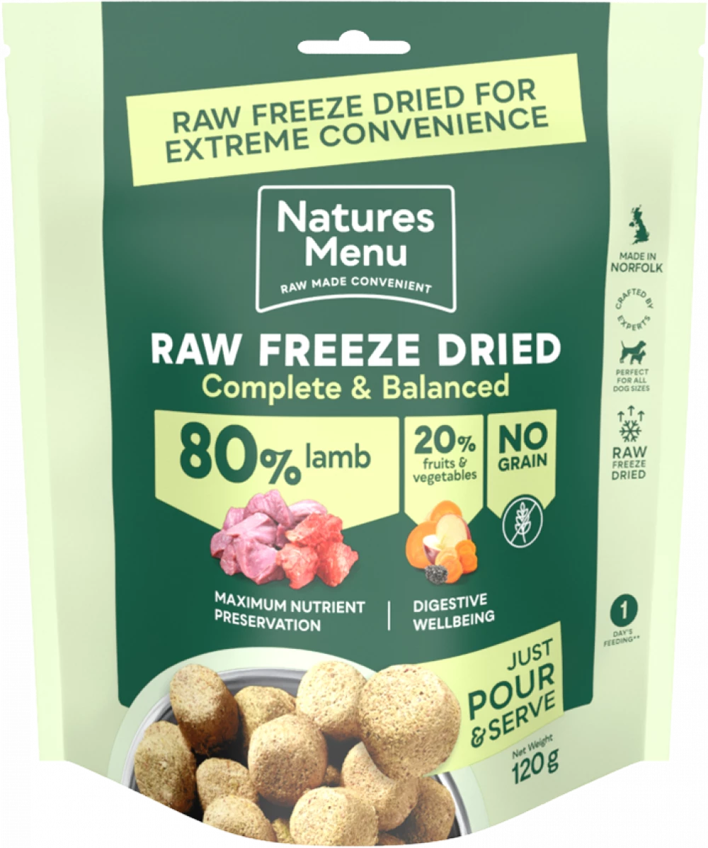 Natures Menu Complete Freeze Dried Food 80/20 Lamb