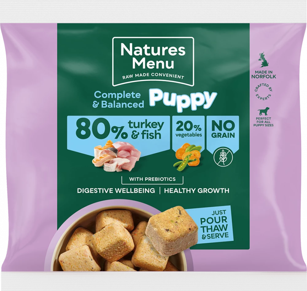 Natures Menu Country Hunter Raw Nuggets Puppy Turkey and Salmon 1kg