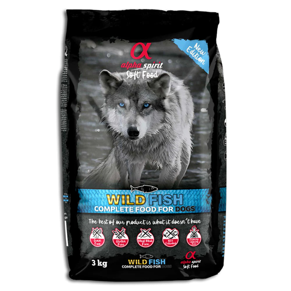 Alpha Spirit Wild Fish Complete Dog Food – Semi-Moist - 1.5kg/3kg/9kg