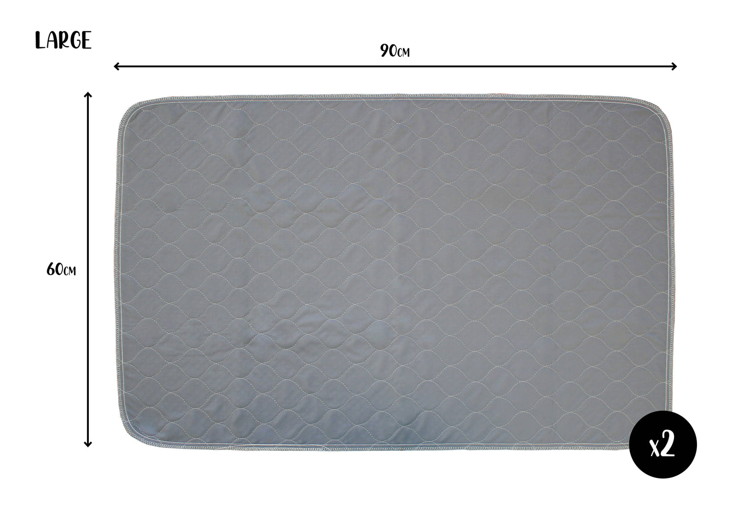 Pet Wiz Two Pack of Reusable, Washable, Pet Pads in Grey