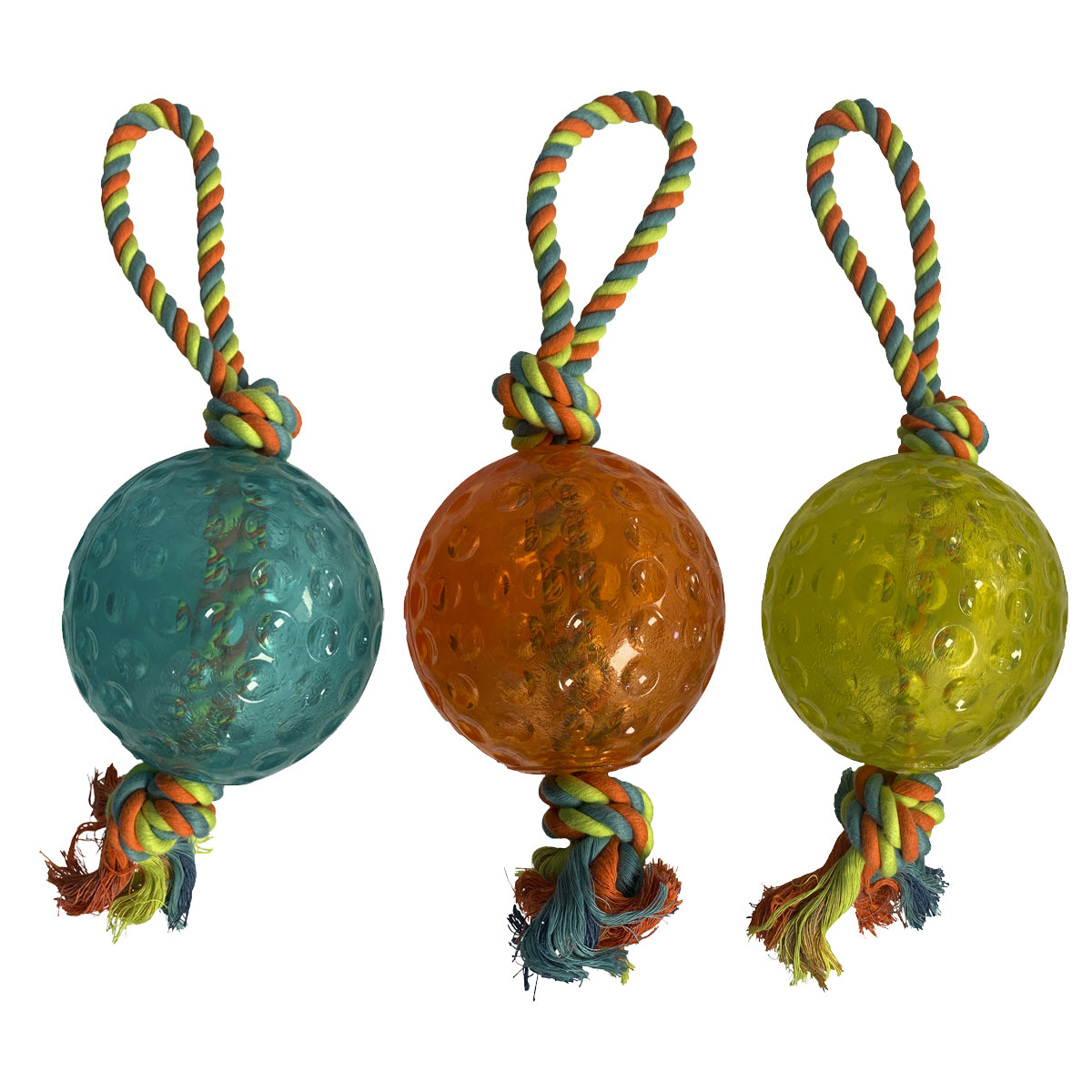 Hem & Boo Large TPR Ball On Rope - 35cm - Mixed Colours