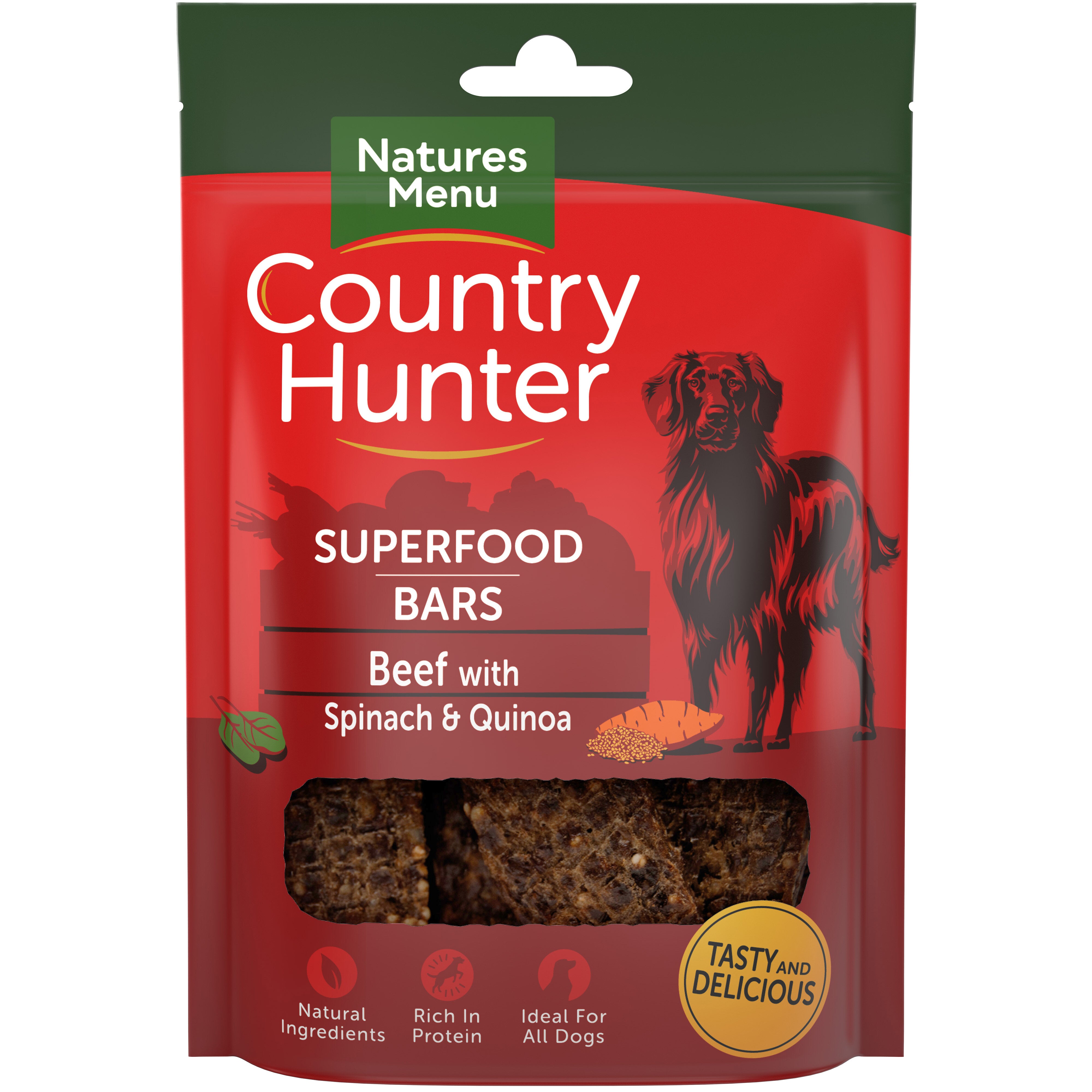 Natures Menu Country Hunter Superfoods Bar Beef, Spinach and Quinoa 100g