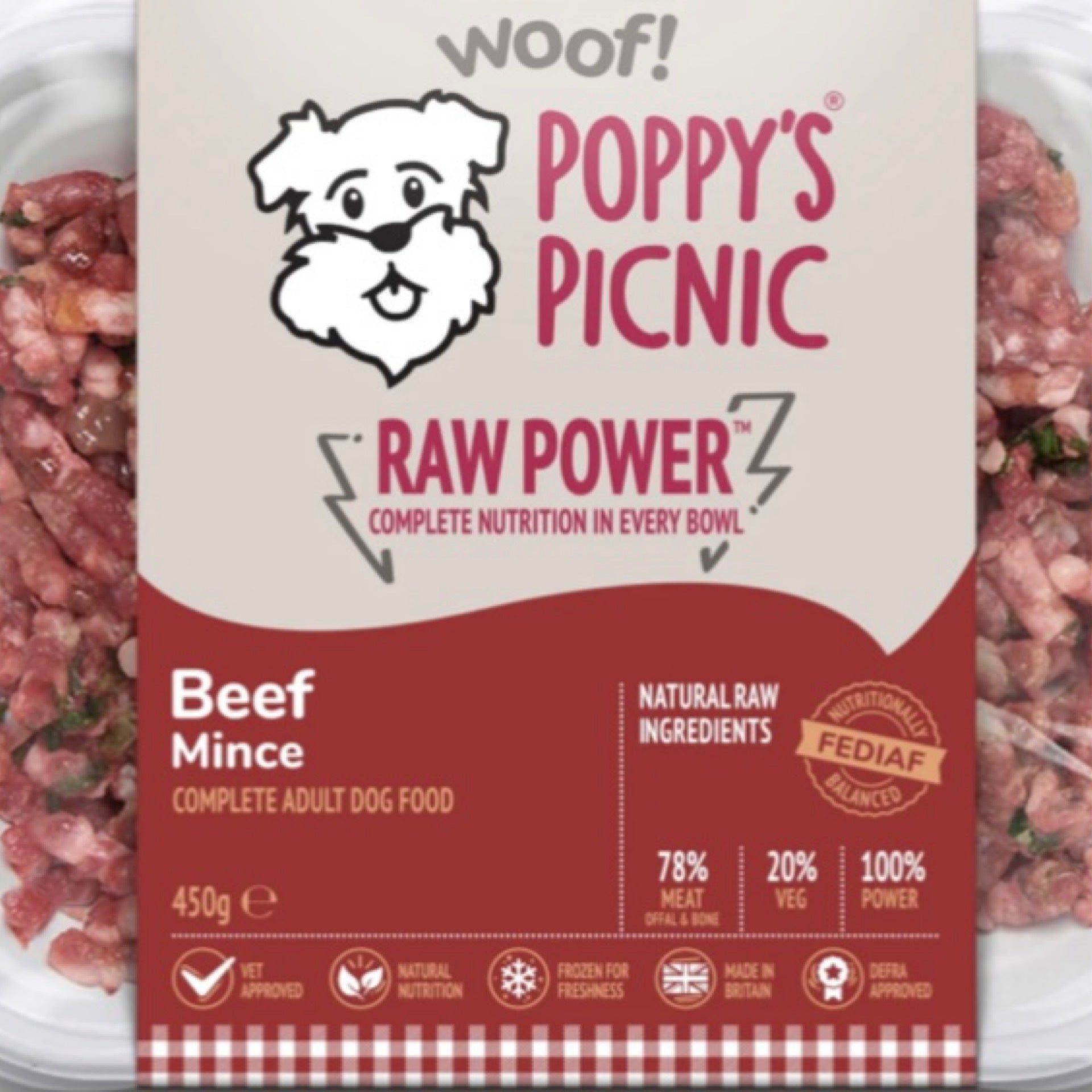 Poppy's Picnic Raw Power Beef 450g