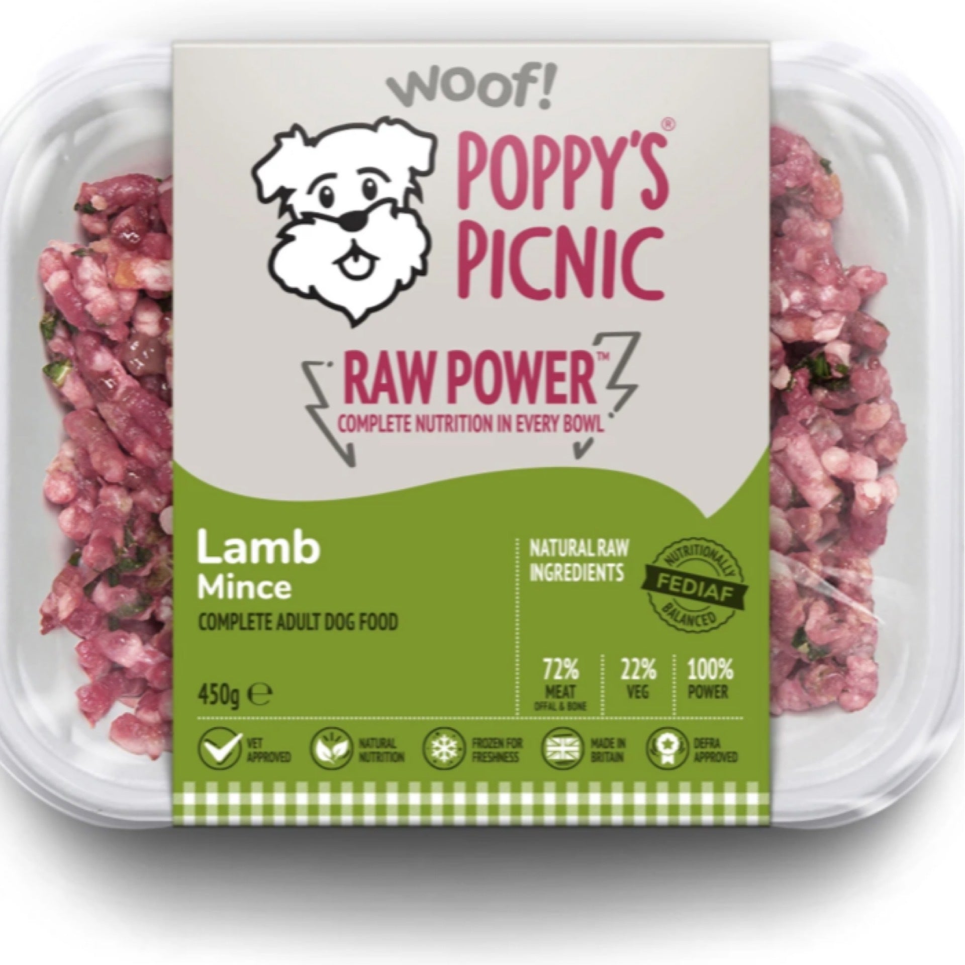 Poppy's Picnic Raw Power Lamb 450g