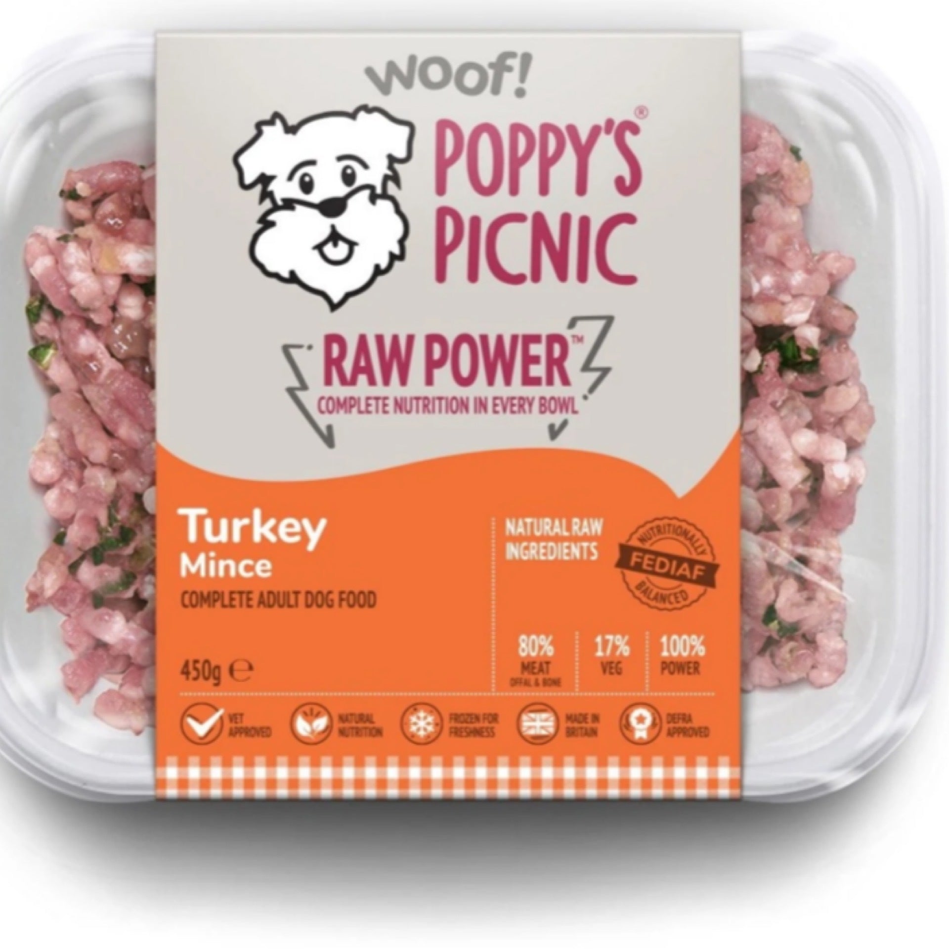 Poppy's Picnic Raw Power Turkey 450g