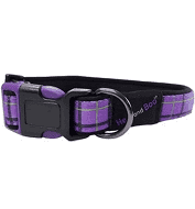Hem & Boo Purple Check Padded Collar