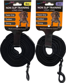 Hem & Boo  Non slip rubber grip long lead black