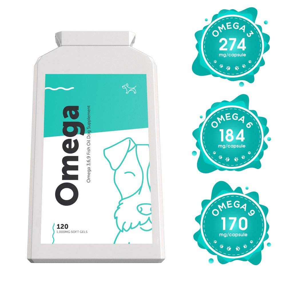 Dog’s Lounge Omega – Omega 3, 6, 9 Fish Oil Complex for Dogs and Puppies