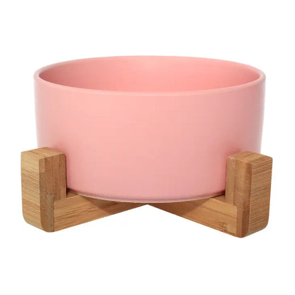 Pet Whiz Ceramic Bowl with Bamboo Stand - 5 colours