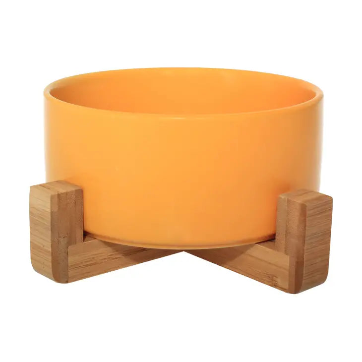 Pet Whiz Ceramic Bowl with Bamboo Stand - 5 colours