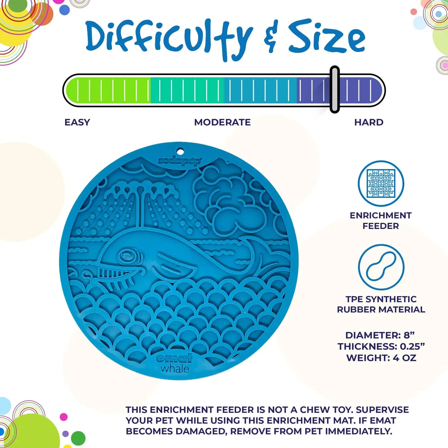 Sodapup Whale Design Emat Enrichment Lick Mat with Suction Cups