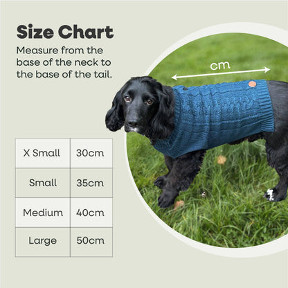 HugglePets Legacy Cable Knit Dog Jumper: Navy
