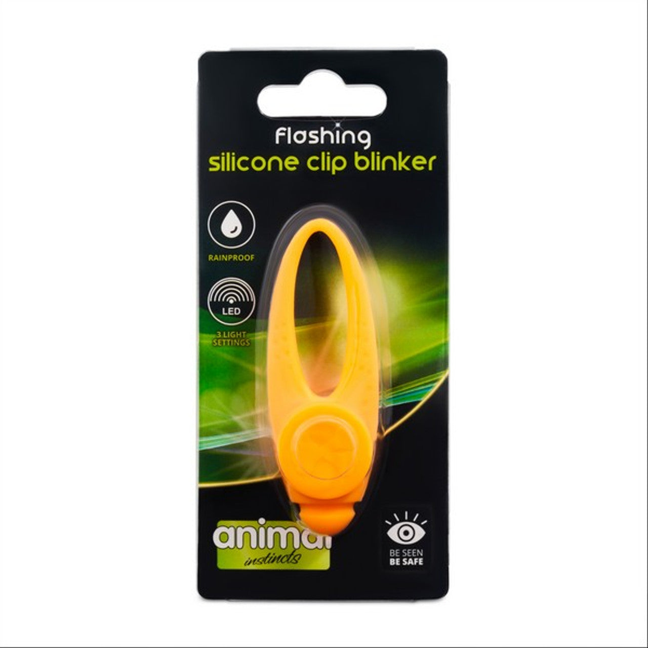 Animal Instincts Flashing Safety Clip Silicone Blinker Orange