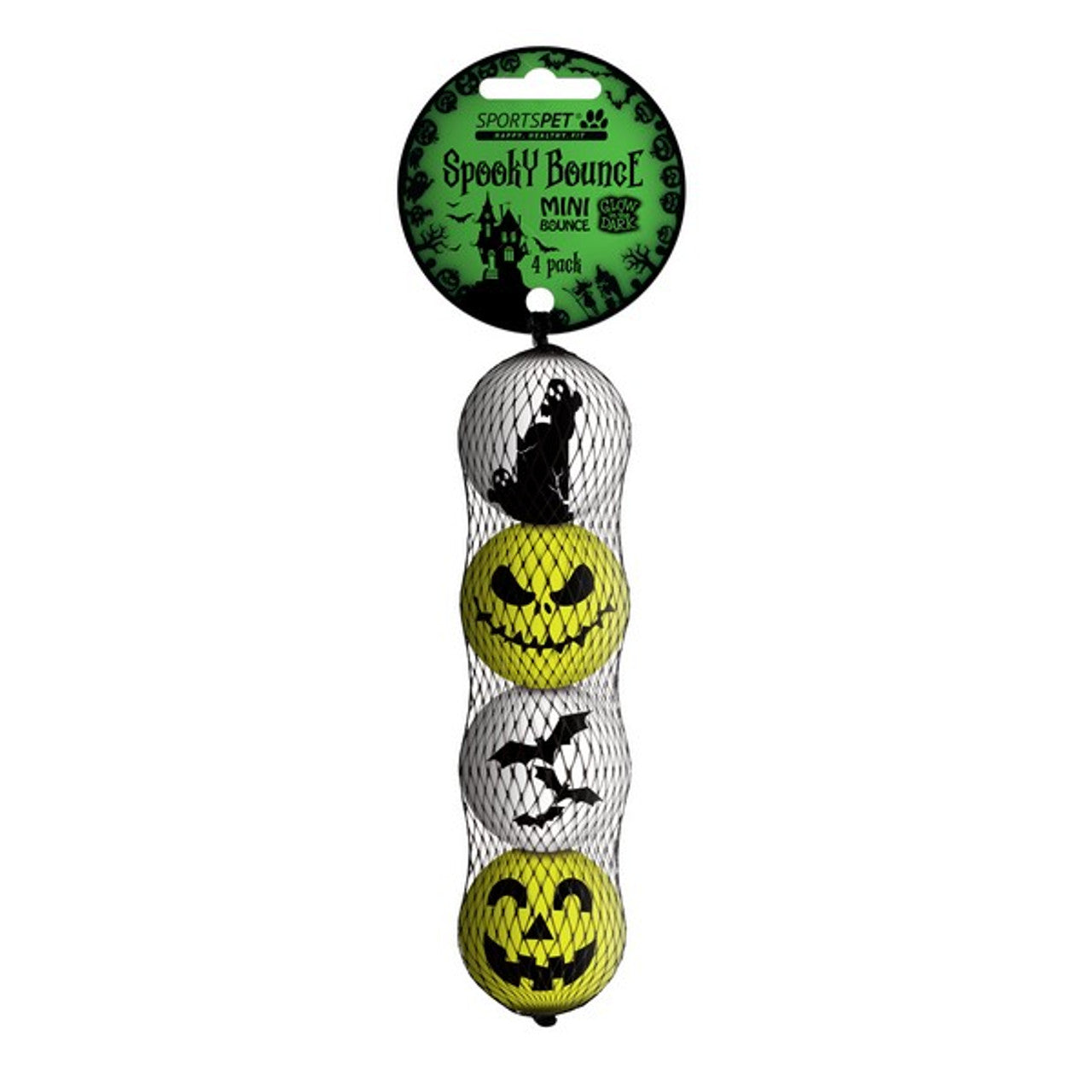 Sportspet Mini Bounce (45mm) Halloween GLOW 4 Pack